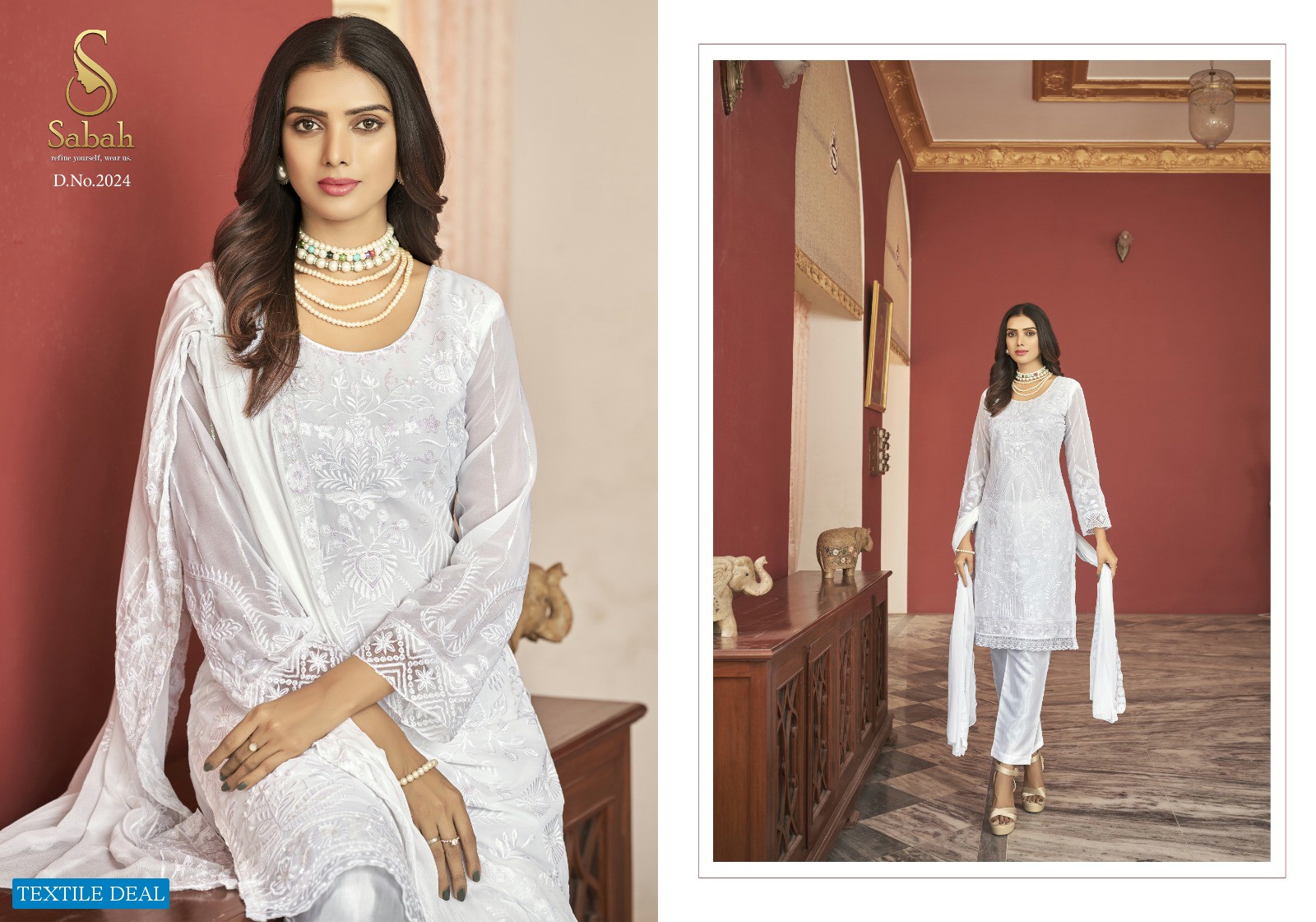 Sabah Pakeeza Wholesale Heavy Faux Georgette Fancy Straight Suits