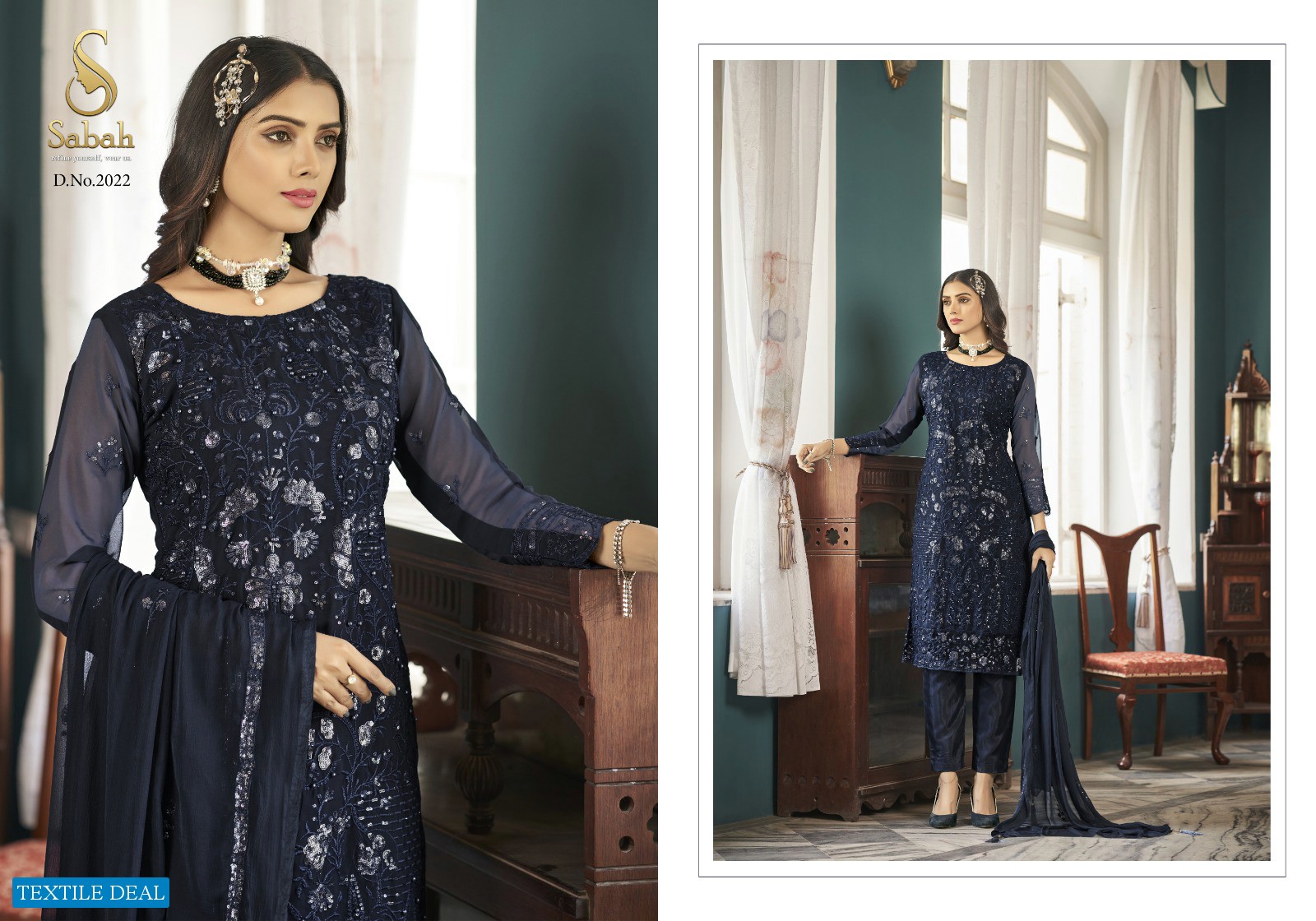 Sabah Pakeeza Wholesale Heavy Faux Georgette Fancy Straight Suits