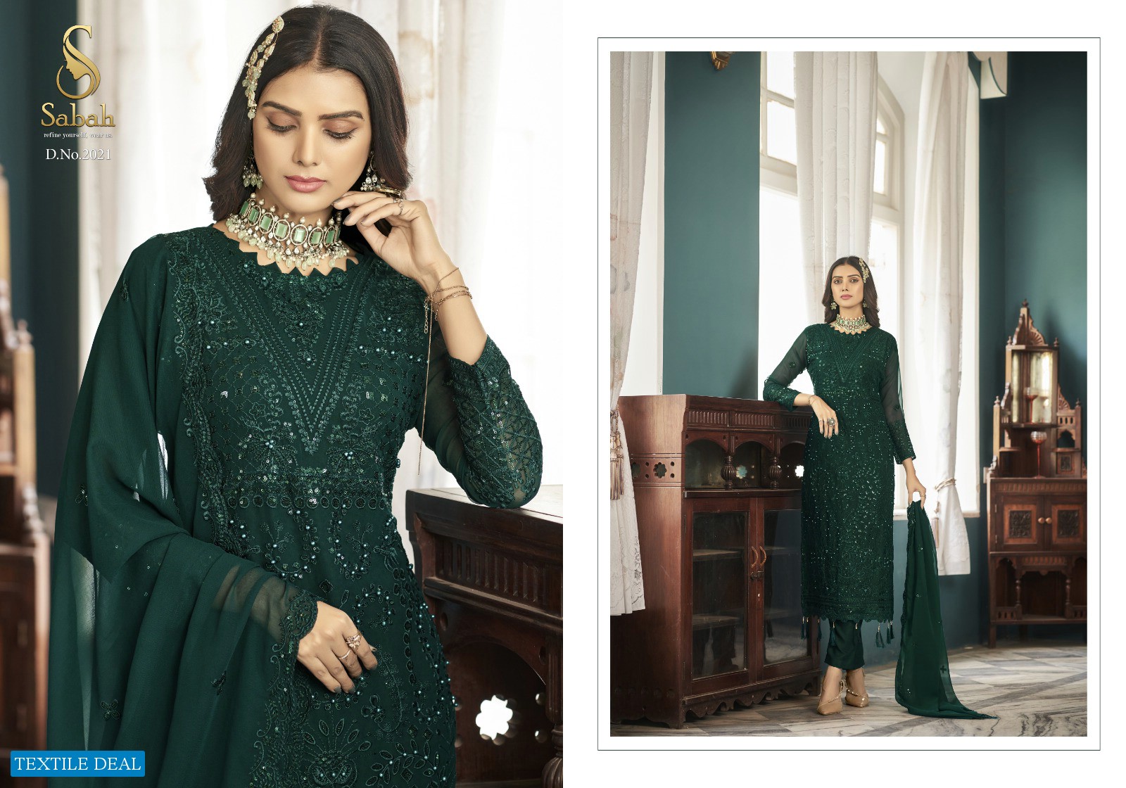 Sabah Pakeeza Wholesale Heavy Faux Georgette Fancy Straight Suits