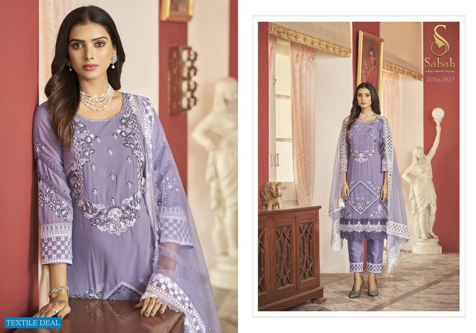 Sabah Pakeeza Wholesale Heavy Faux Georgette Fancy Straight Suits