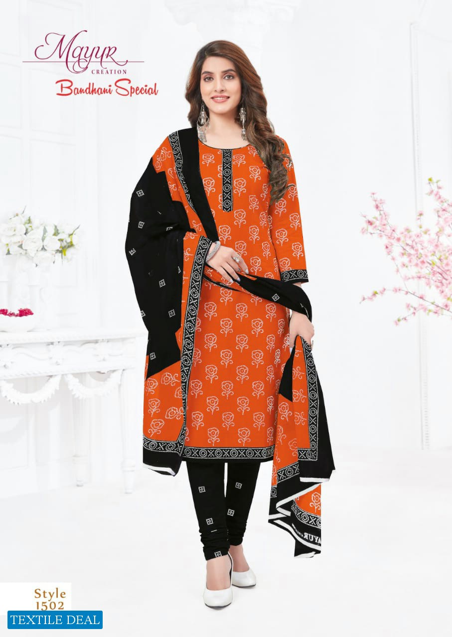 Mayur Bandhani Special Vol-16 Wholesale Cotton Bandhani Print Dress Material