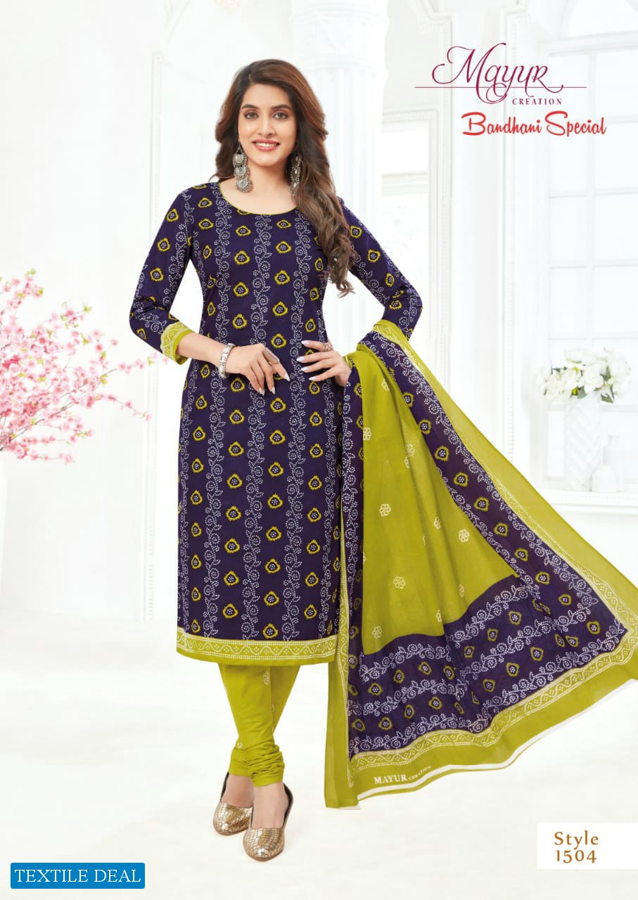 Mayur Bandhani Special Vol-16 Wholesale Cotton Bandhani Print Dress Material