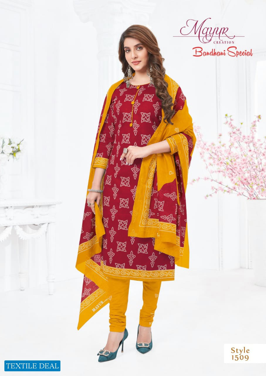 Mayur Bandhani Special Vol-16 Wholesale Cotton Bandhani Print Dress Material