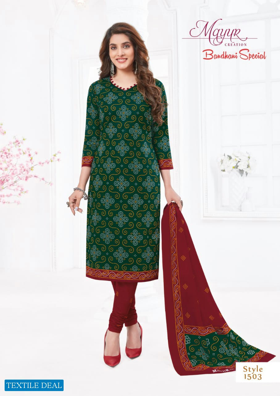 Mayur Bandhani Special Vol-16 Wholesale Cotton Bandhani Print Dress Material