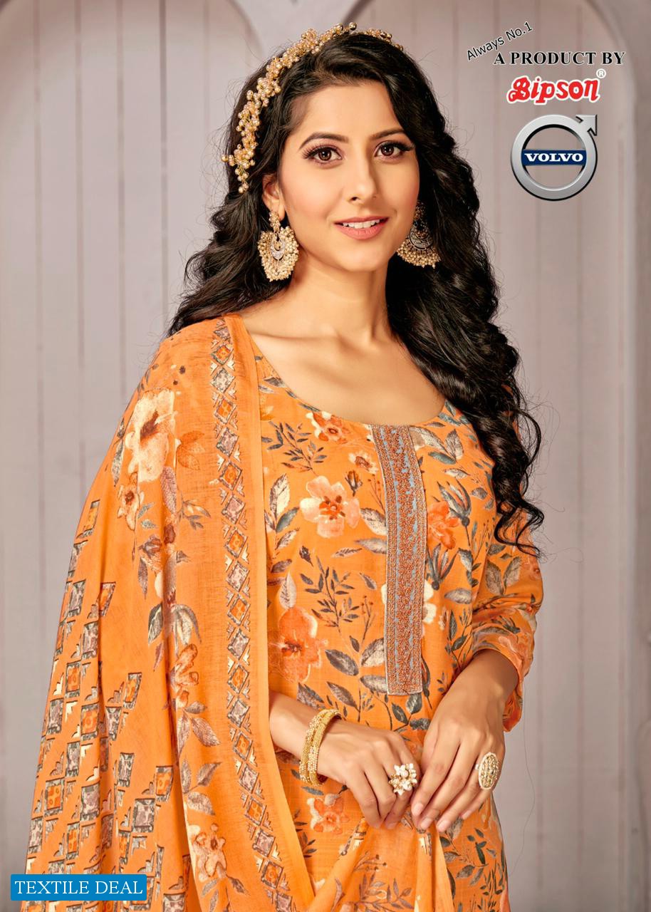 BIPSON VOLVO 2104 UNSTITCH FLOWER PRINT SALWAR KAMEEZ