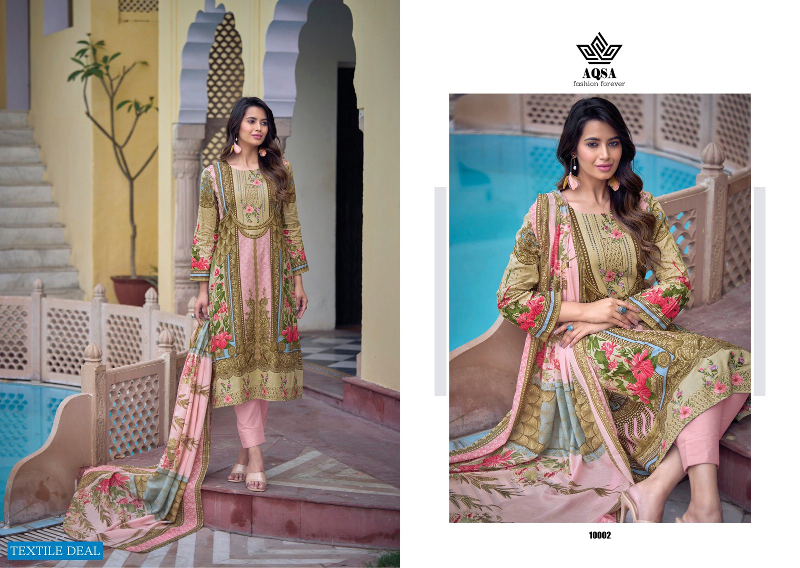 AQSA Imperial Wholesale Camrick Cotton Printed With Exclusive Work Salwar Suits