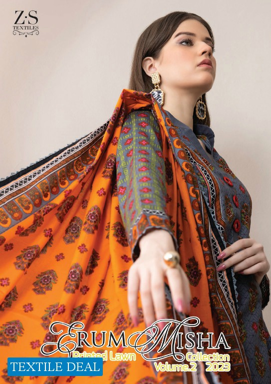 ZS Erum Misha Printed Lawn Collection Vol-2 2023 Wholesale Pakistani Suits