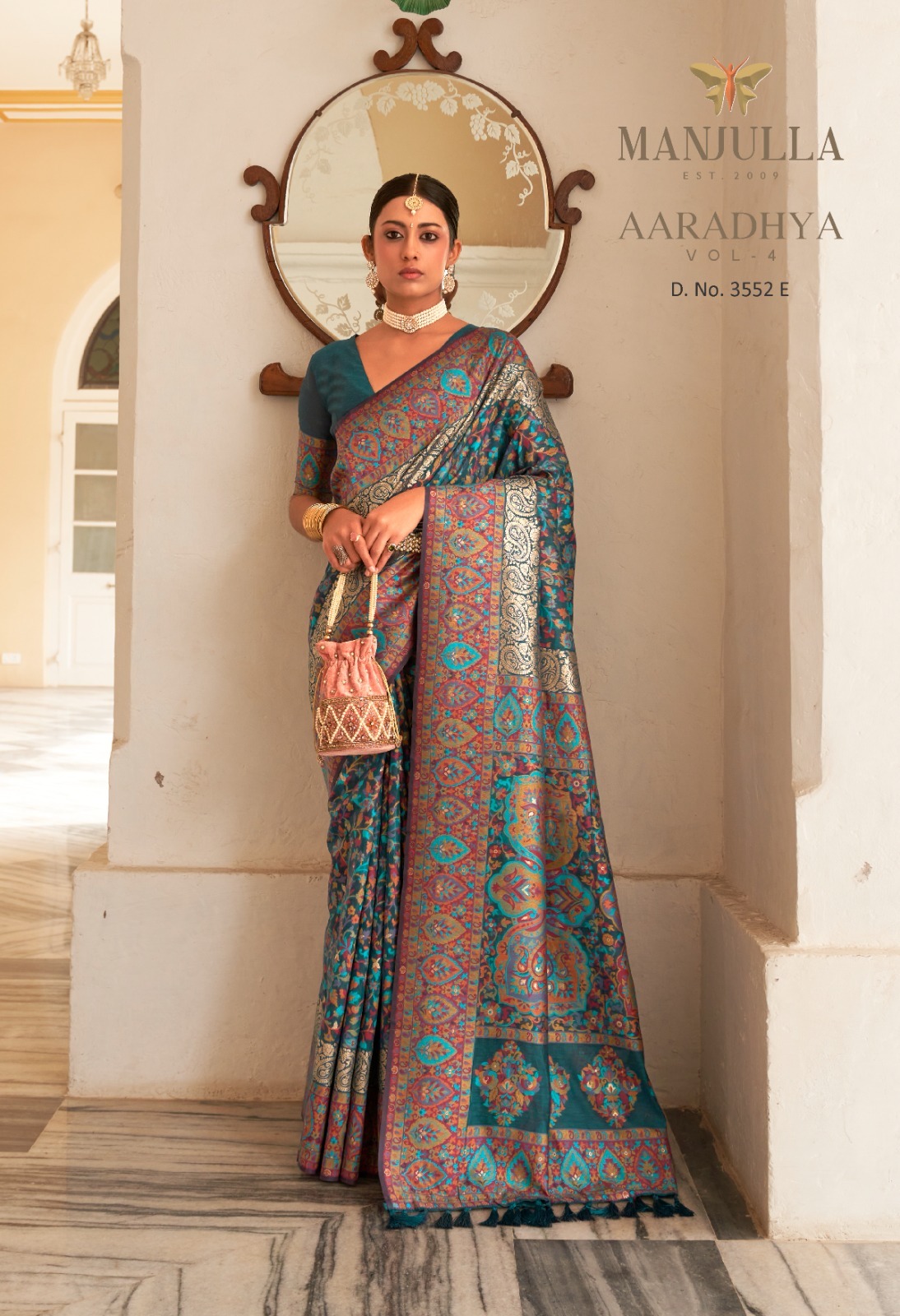 Manjulla Aaradhya Vol-4 Wholesale Kashmiri Pashmina Designer Sarees