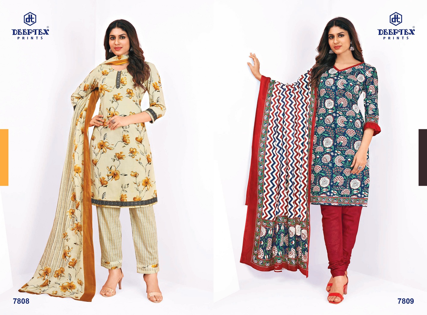 Deeptex Miss India Vol-78 Wholesale Pure Cotton Printed Dress Material