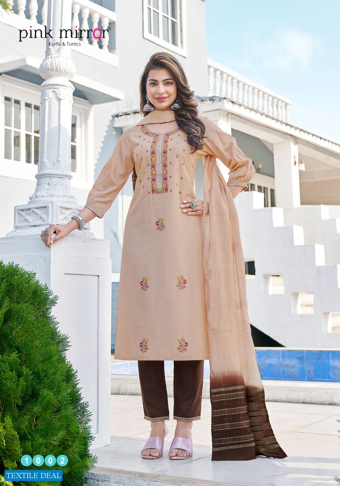 POETRY BY PINK MIRROR READYMADE EMBROIDERED WORK KURTI WITH PANT AND DUPATTA