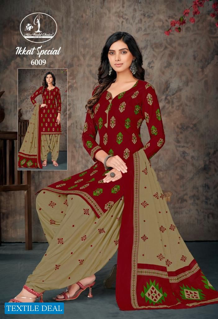 Miss World Ikkat Special Vol-6 Wholesale 160 Gram Poplin Cotton Dress Material