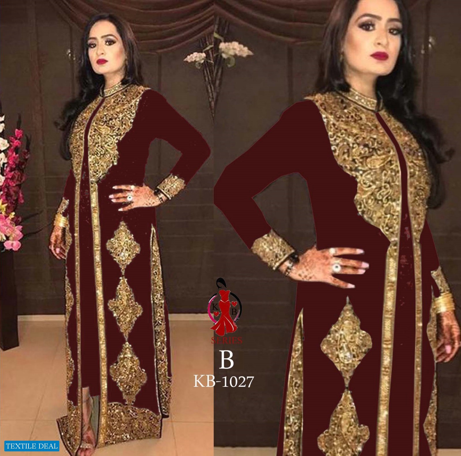 KB-1027 Wholesale Koti Concept Fox Georgette Semi Stitched Straight Suits