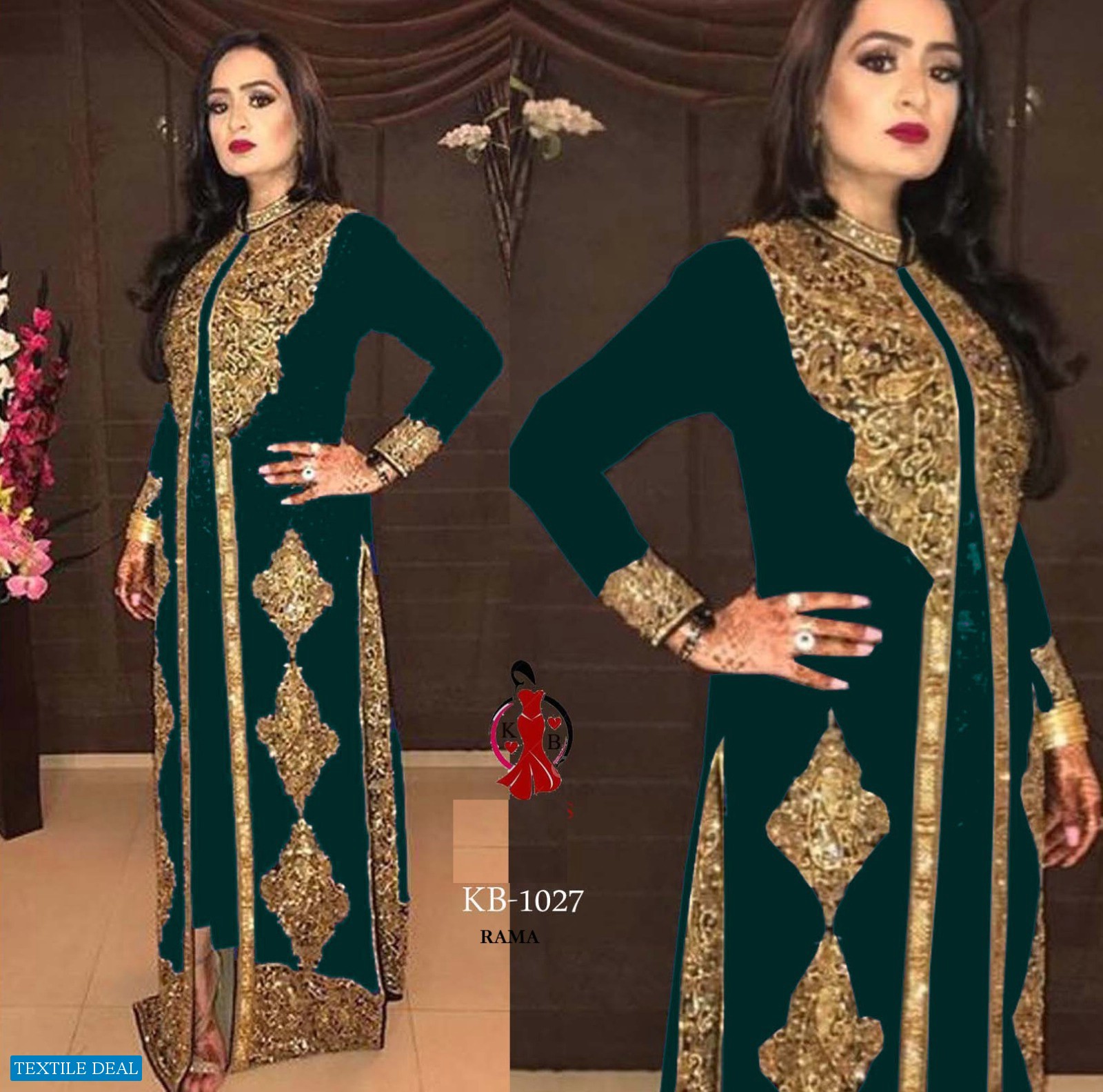 KB-1027 Wholesale Koti Concept Fox Georgette Semi Stitched Straight Suits