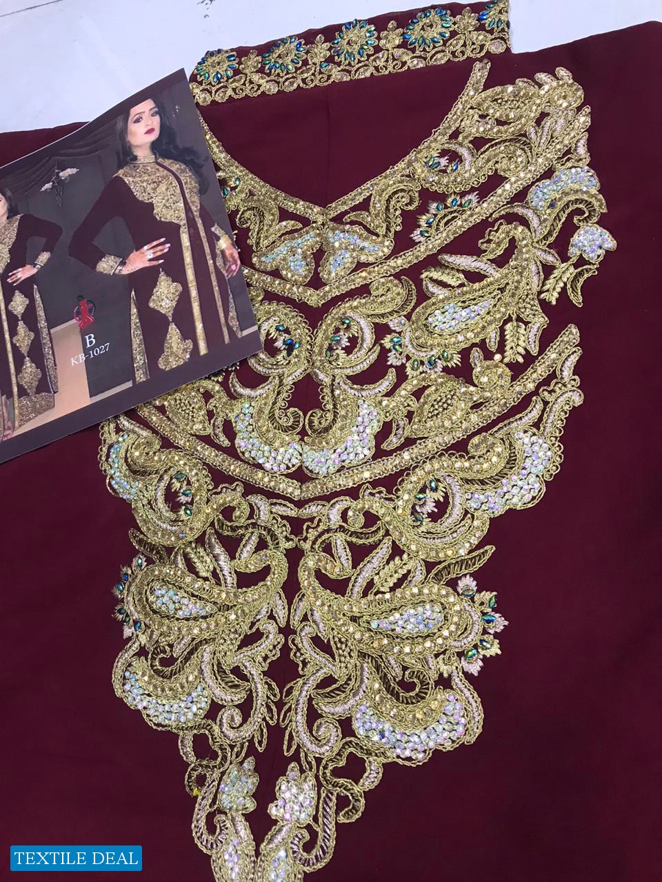 KB-1027 Wholesale Koti Concept Fox Georgette Semi Stitched Straight Suits