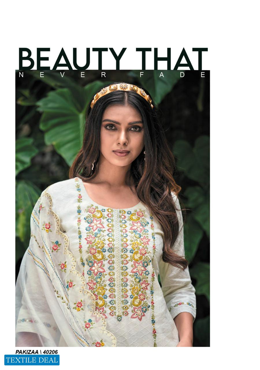 PAKIZAA VOL 3 BY KAILEE FASHION FANCY THREAD MIRROR WORK KURTI WITH PANT AND DUPATTA