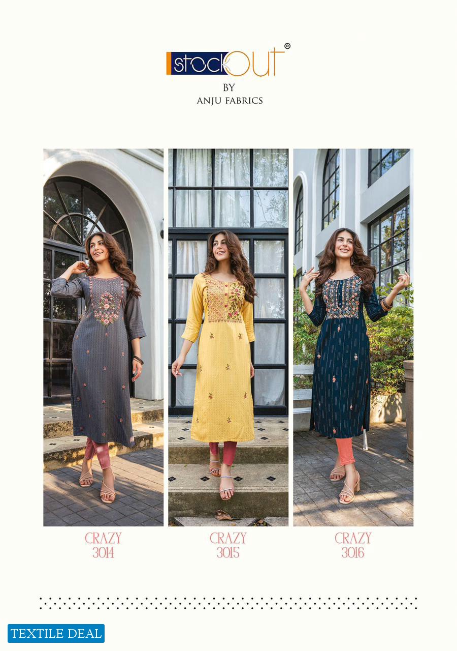 Anju Crazy Vol-5 Wholesale Heavy Knot Work Kurtis Long Catalogue