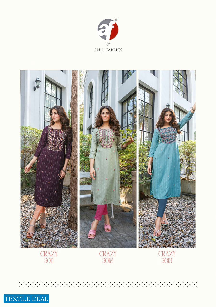 Anju Crazy Vol-5 Wholesale Heavy Knot Work Kurtis Long Catalogue