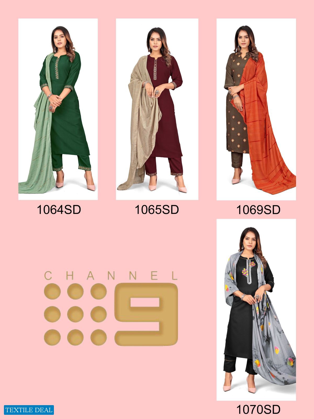 Channel 9 1064SD To 1070SD Wholesale Readymade 3 Piece Suits Combo
