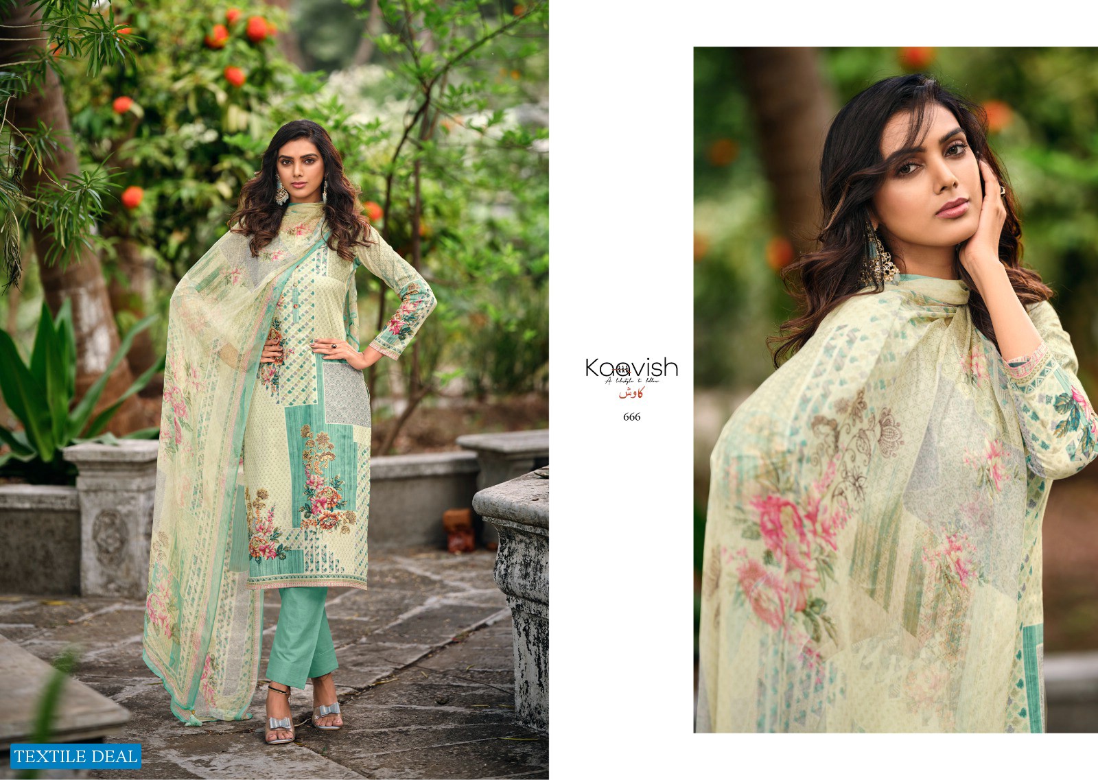 Kaavish Naimat Wholesale Pure Lawn Cotton With Hand Work Dress Material