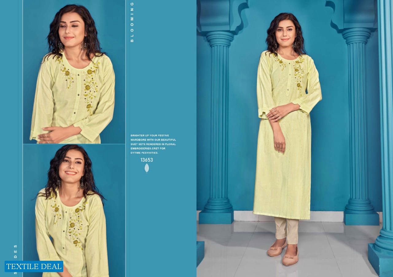 KALAROOP PRESENT RYDER HANDWORK CASUAL WEAR KURTI