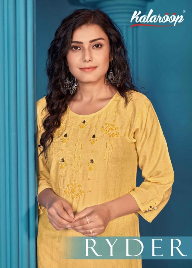 KALAROOP PRESENT RYDER HANDWORK CASUAL WEAR KURTI