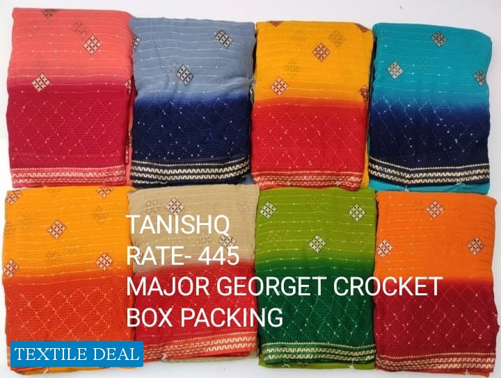 Manthan Tanishq Wholesale Crochet Work Sarees