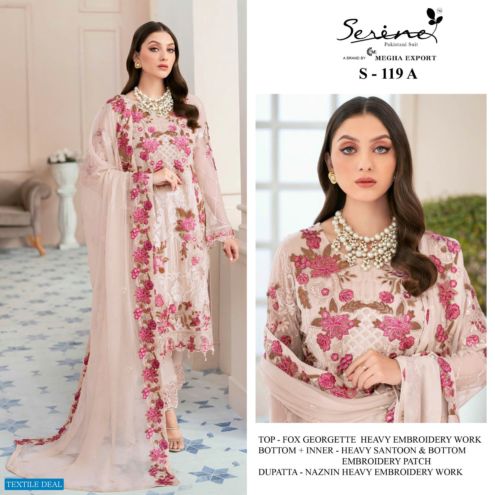 SERINE S-119 HEAVY EMBROIDERED PAKISTANI SUIT COLLECTION