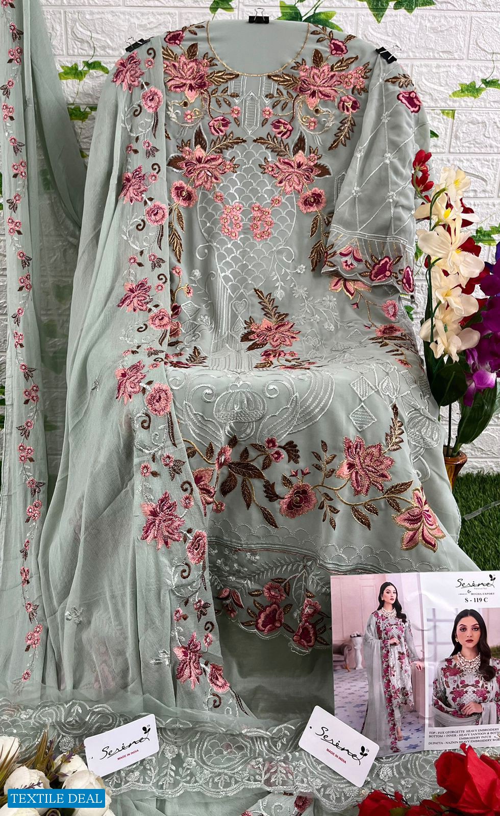 SERINE S-119 HEAVY EMBROIDERED PAKISTANI SUIT COLLECTION