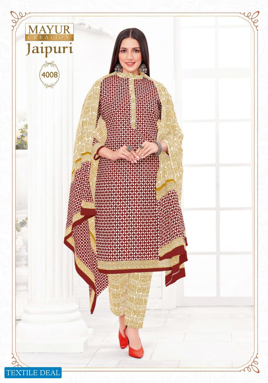 Mayur Jaipuri Vol-4 Wholesale Pure Cotton Printed Dress Material