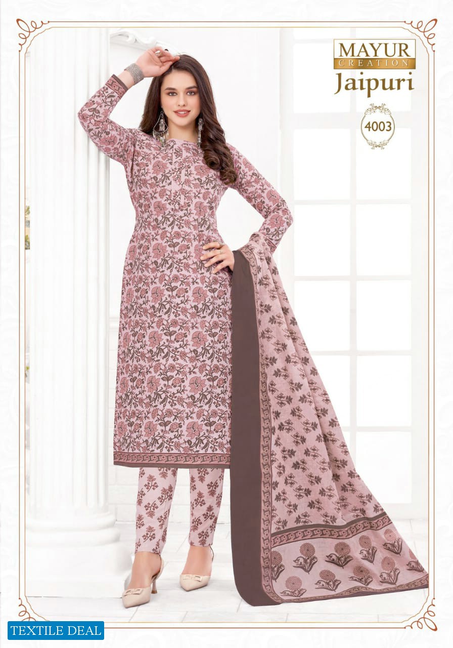 Mayur Jaipuri Vol-4 Wholesale Pure Cotton Printed Dress Material