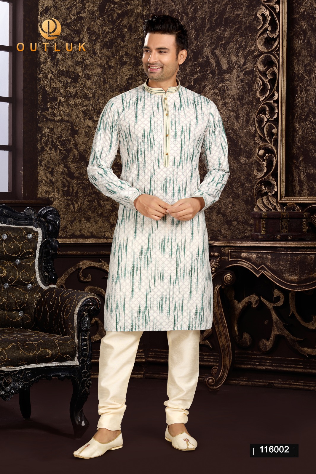 Outluk Vol-116 Wholesale Pintex And Lucknowi Work Mens Kurta Pajama