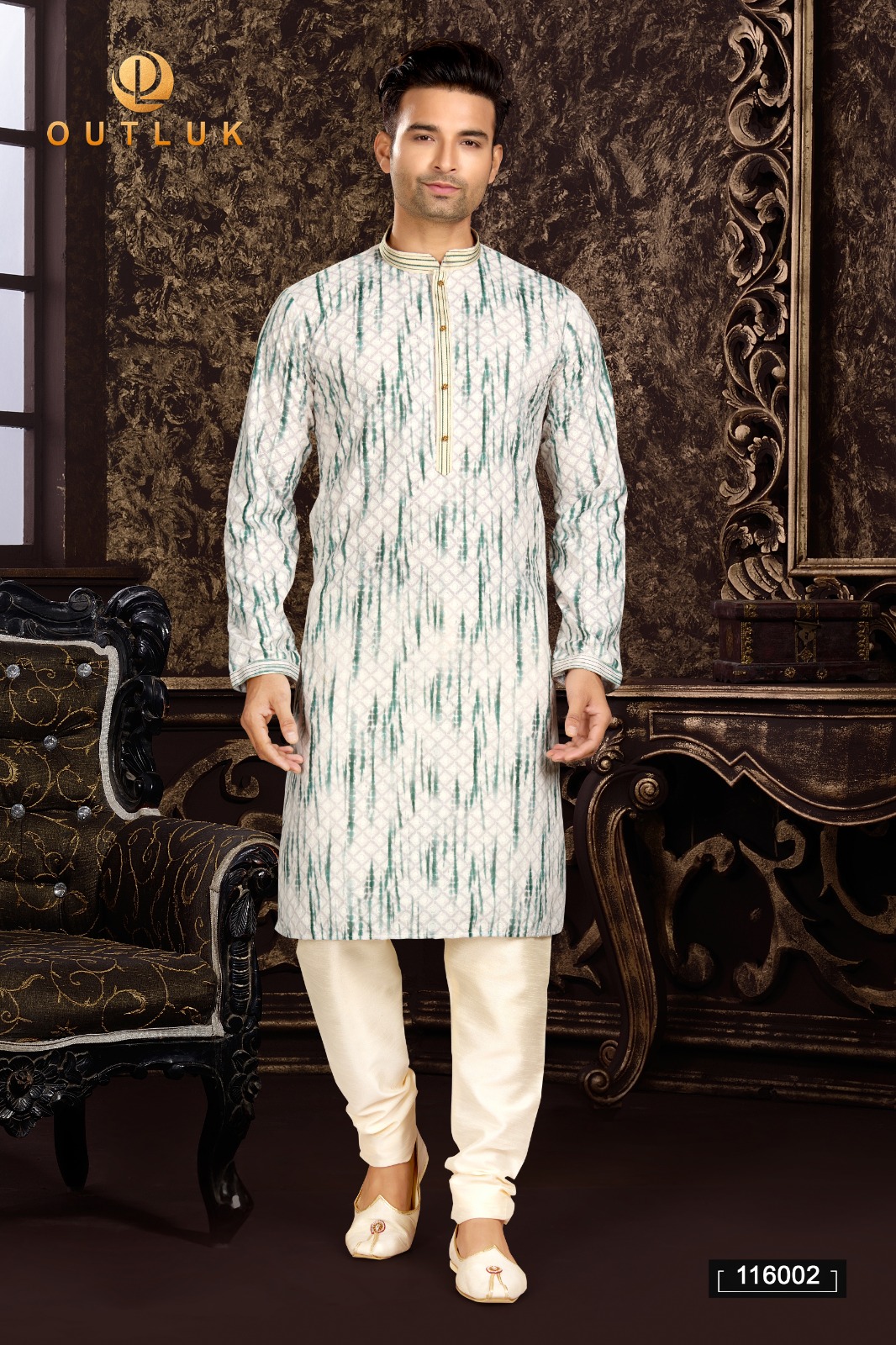 Outluk Vol-116 Wholesale Pintex And Lucknowi Work Mens Kurta Pajama