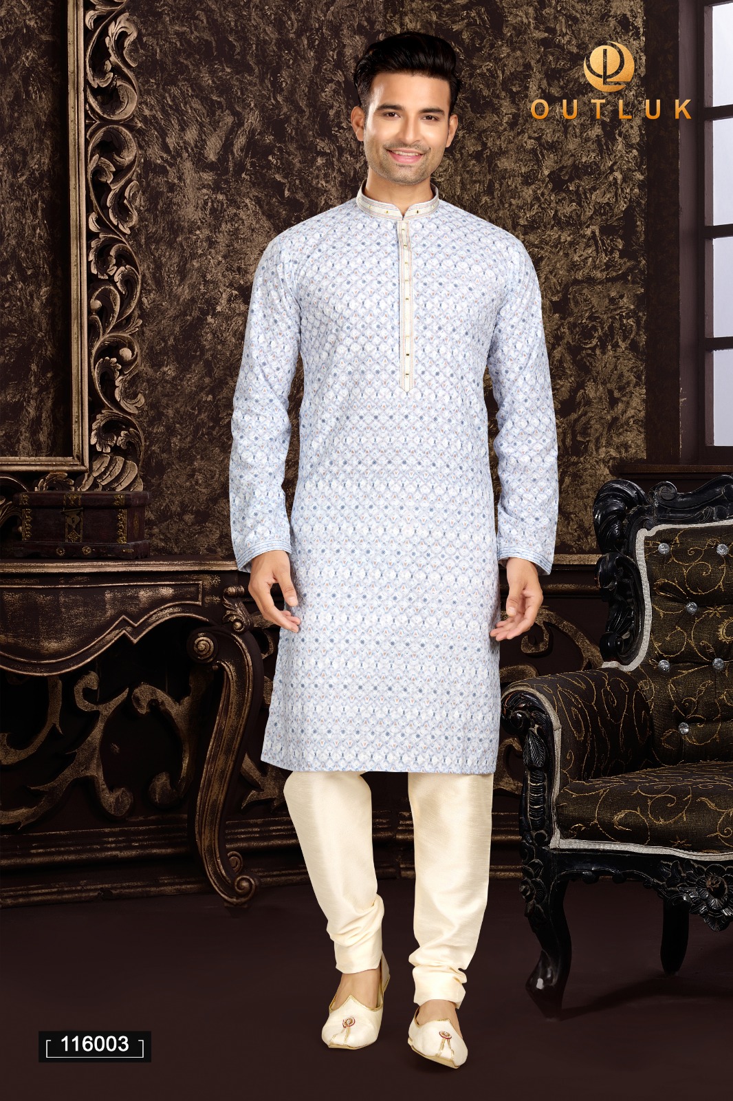 Outluk Vol-116 Wholesale Pintex And Lucknowi Work Mens Kurta Pajama