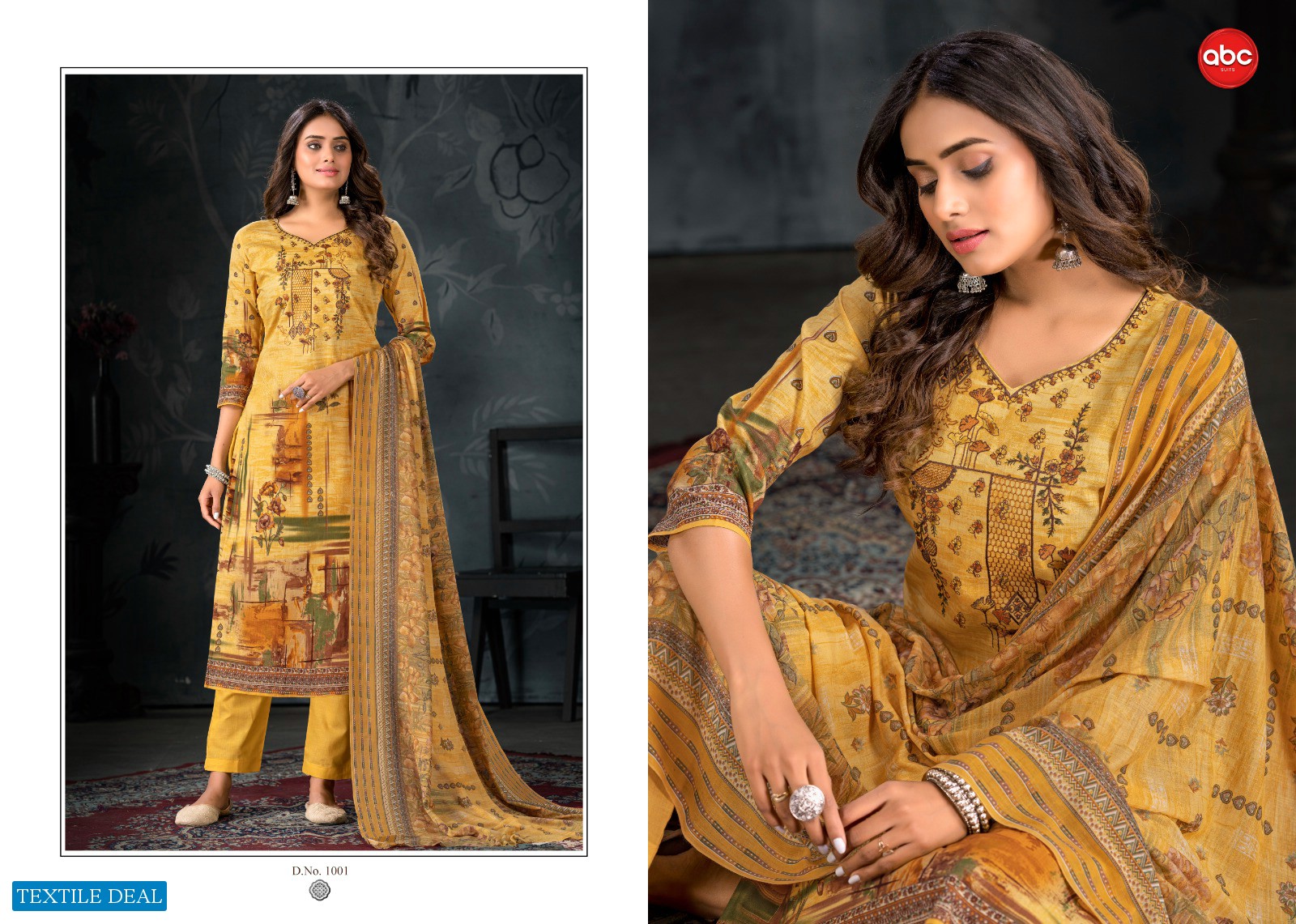 ABC Joban Wholesale Cambric Print With Embroidery Dress Material