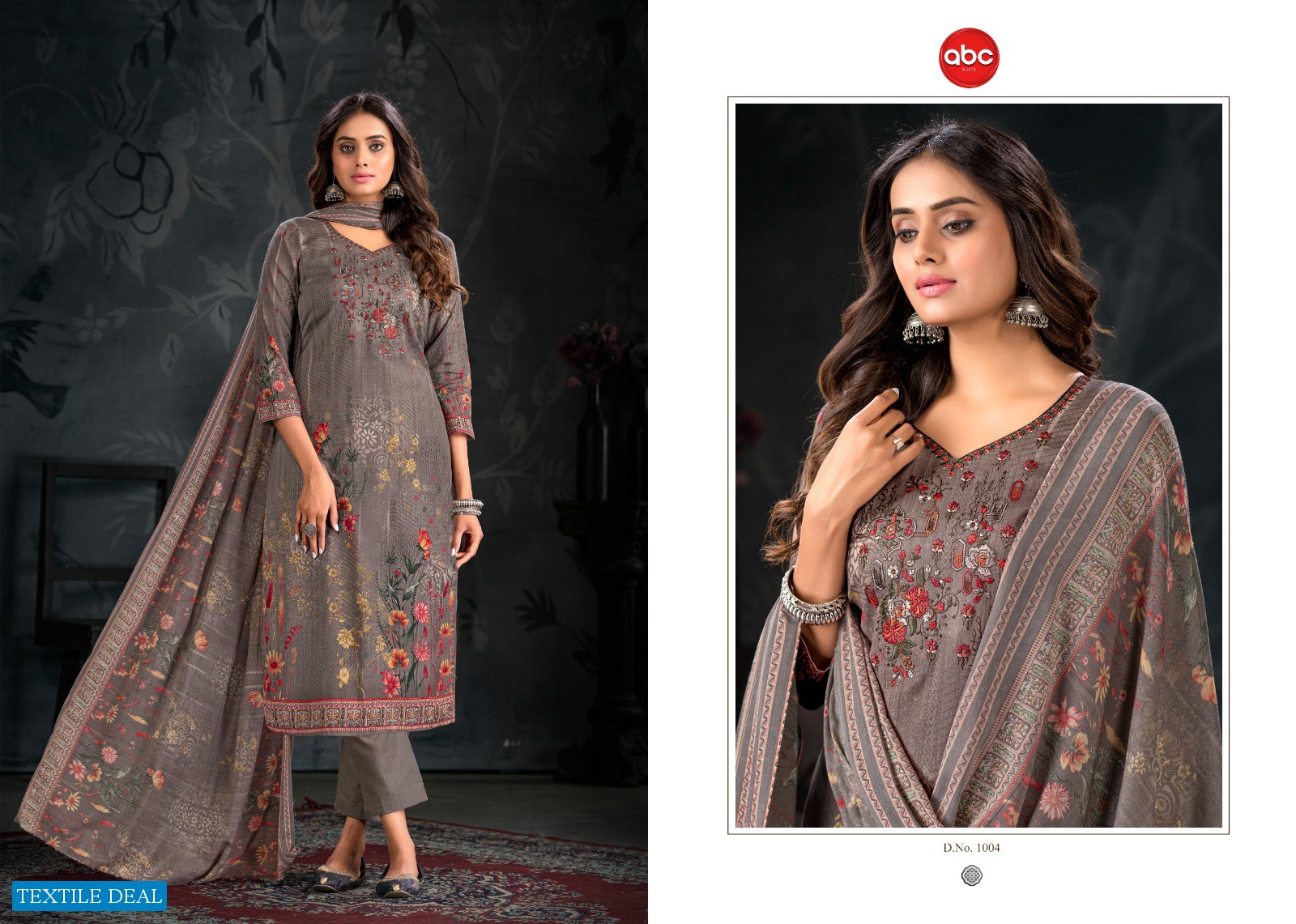 ABC Joban Wholesale Cambric Print With Embroidery Dress Material