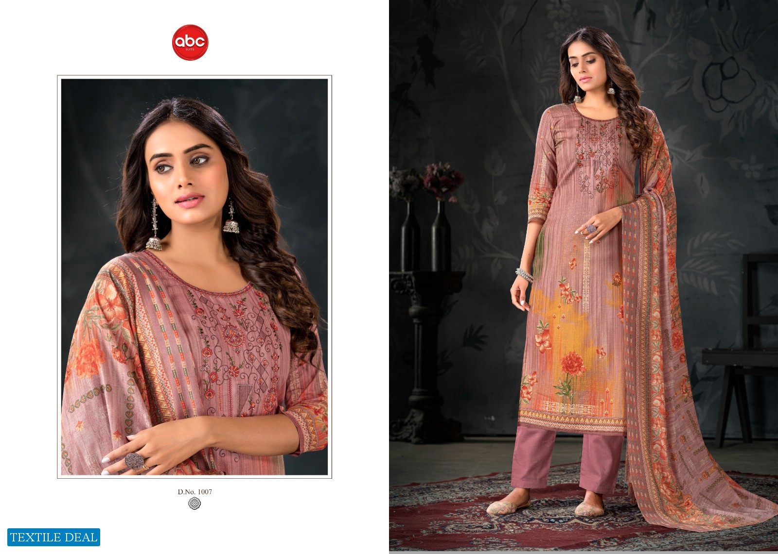 ABC Joban Wholesale Cambric Print With Embroidery Dress Material