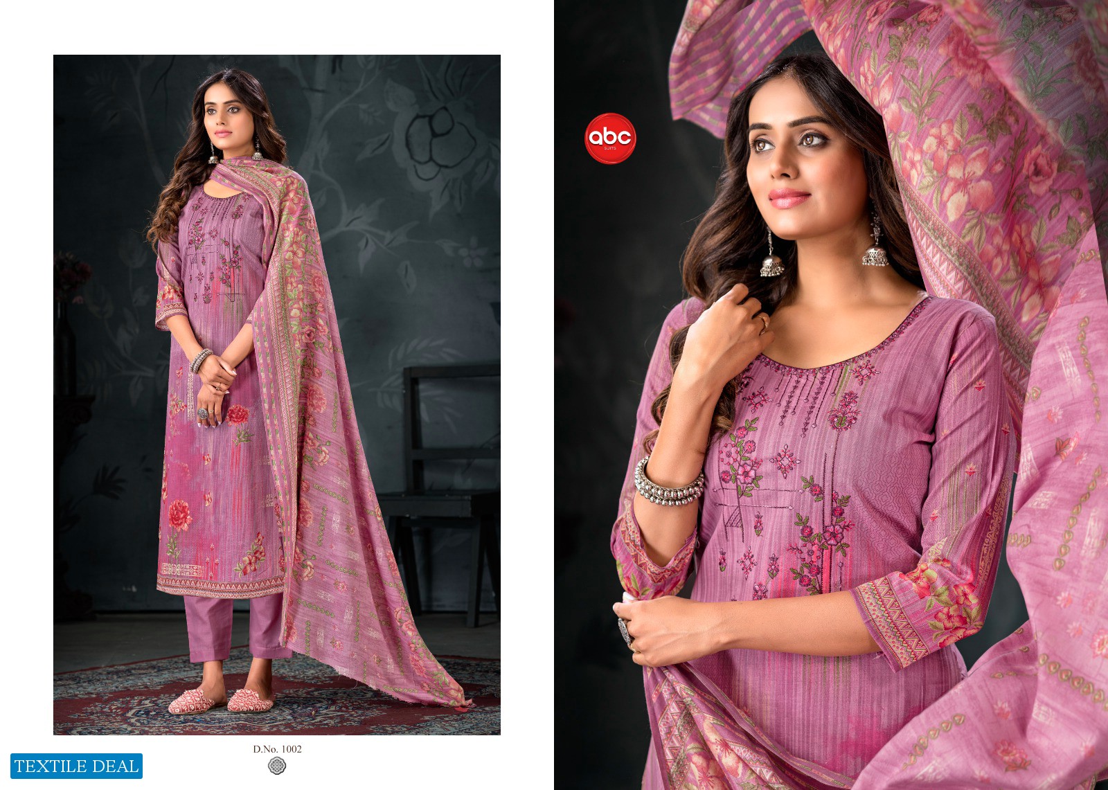 ABC Joban Wholesale Cambric Print With Embroidery Dress Material