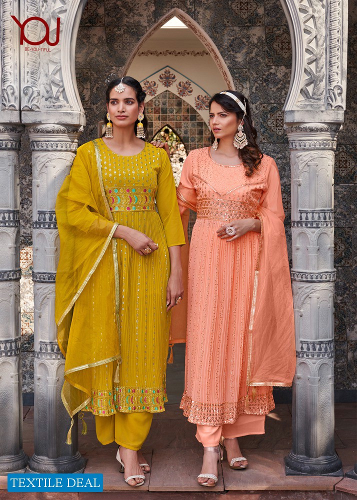 You By Wanna Rimi Vol-2 Wholesale Super Fancy Naira Kurti With Pant & Dupatta Catalogue