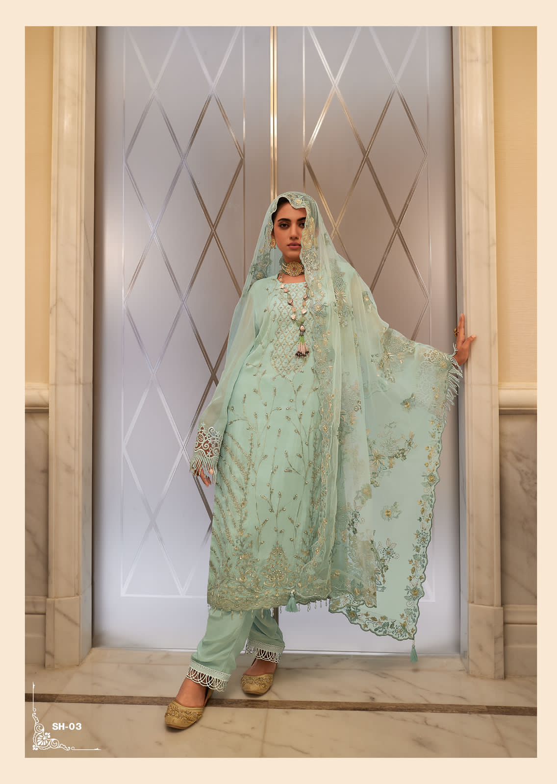 Varsha Softhues Wholesale Viscose Organza With Hand Work Designer Salwar Suits