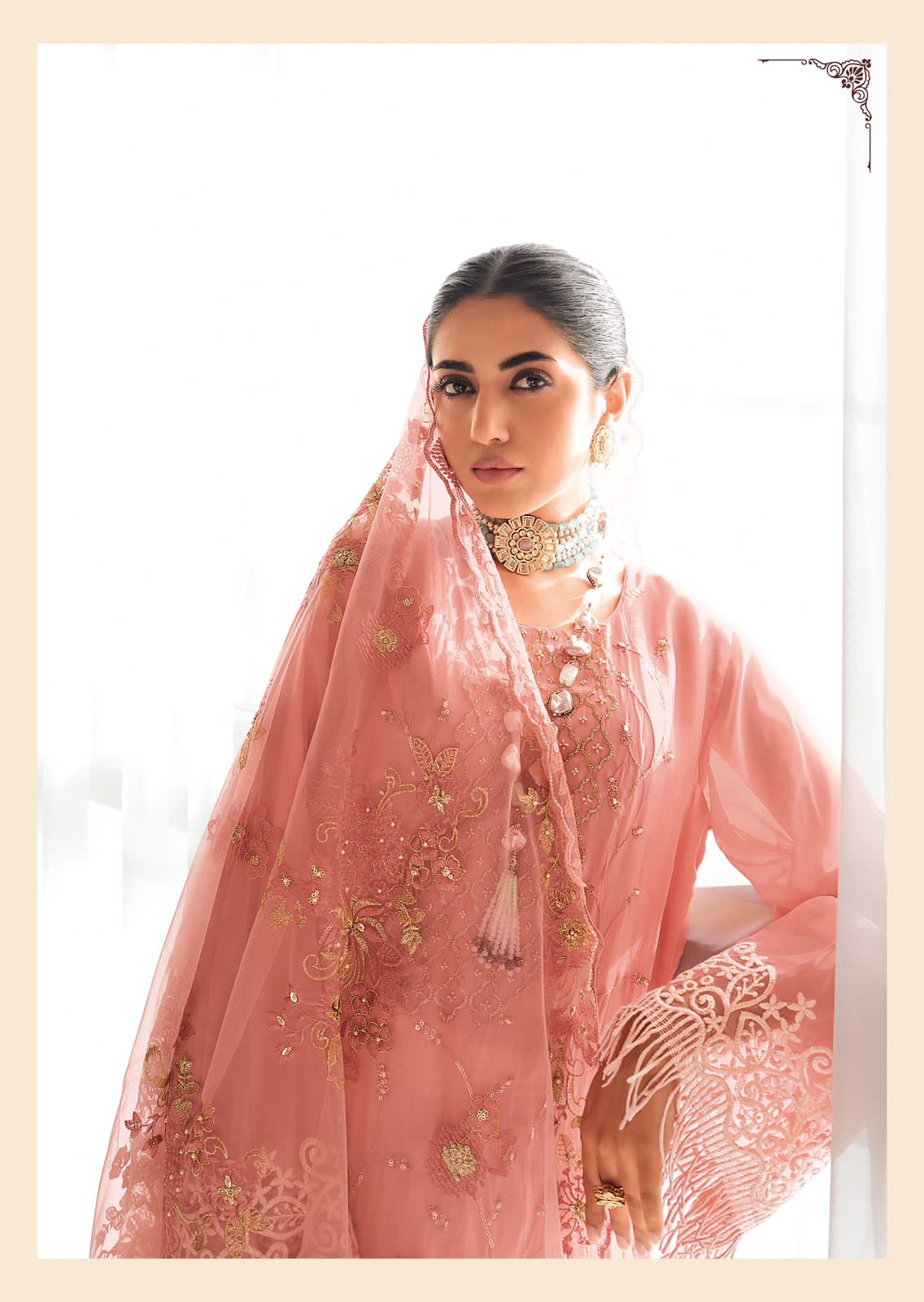 Varsha Softhues Wholesale Viscose Organza With Hand Work Designer Salwar Suits