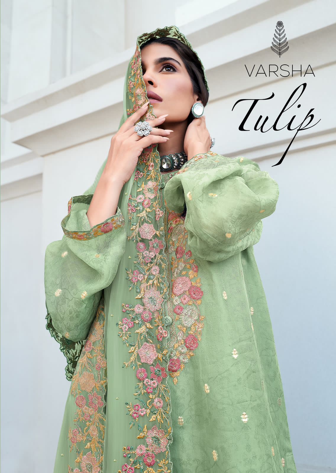 Varsha Tulip Wholesale Self Woven With Embroidery Designer Salwar Suits