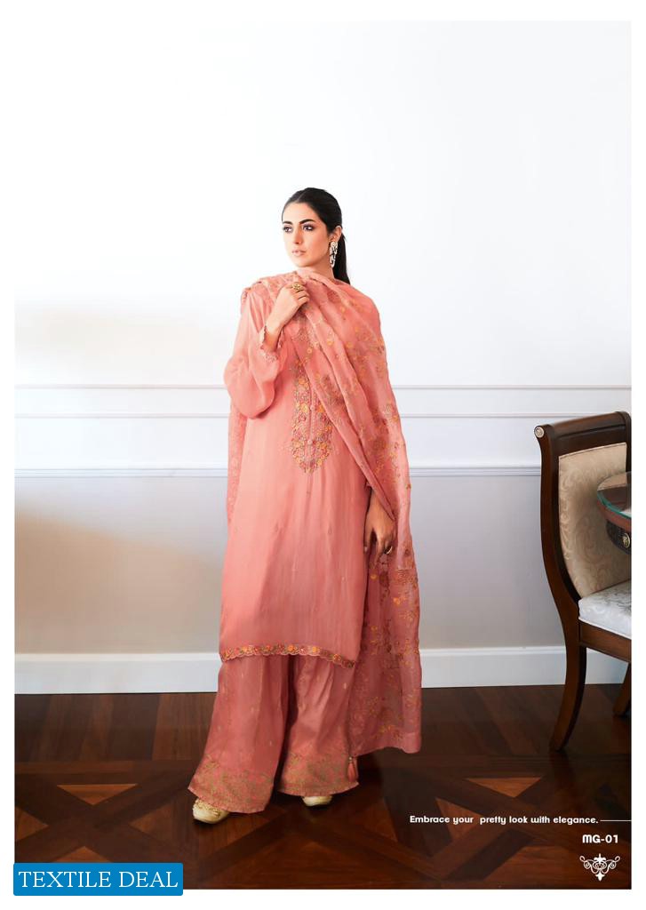 Varsha Morning Glory Wholesale VIscose Organza Embroidered Salwar Suits