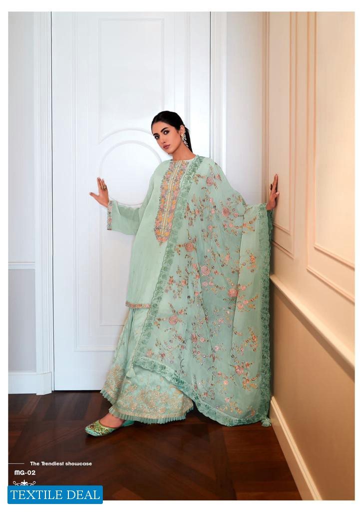Varsha Morning Glory Wholesale VIscose Organza Embroidered Salwar Suits