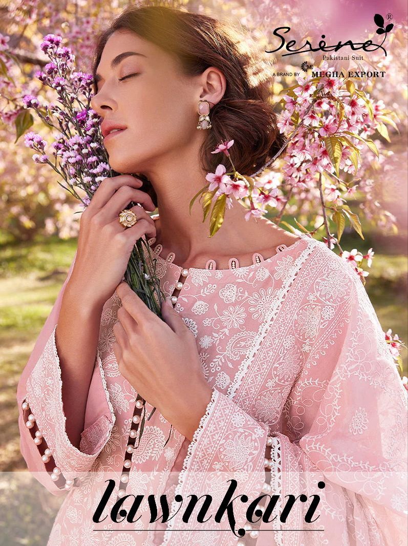 Serine Lawnkari Wholesale Lawn Cotton With Embroidered Work Pakistani Suits