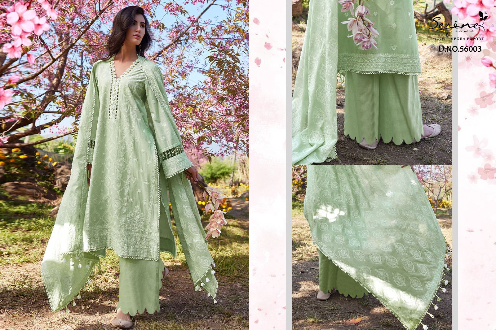 Serine Lawnkari Wholesale Lawn Cotton With Embroidered Work Pakistani Suits