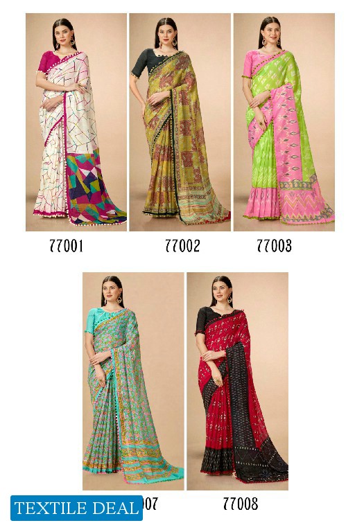 Kashvi Tosh Wholesale Linen Silk With Pum Pum Lace Sarees