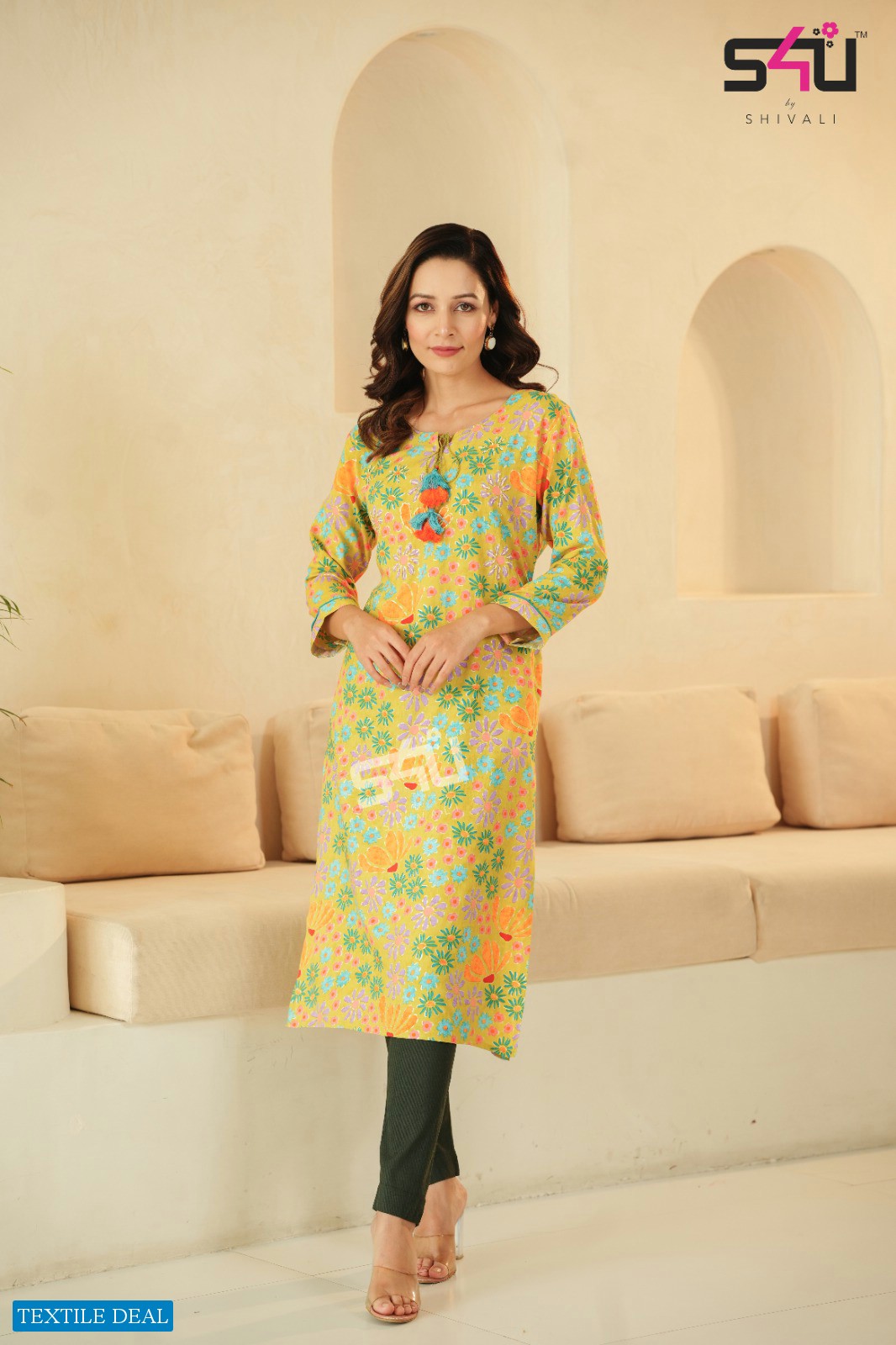 S4U SHIVALI PRESENT RE LOVE DESIGNER PRINT SUMMER CASUAL WEAR KURTIS COLLECTION