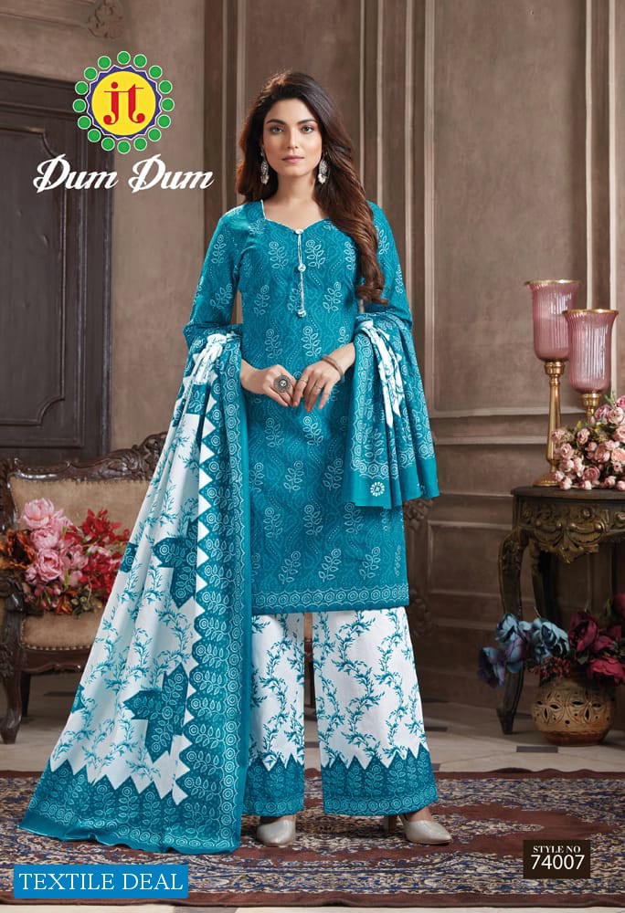 JT Dum Dum Vol-74 Wholesale Pure Cotton Printed Dress Material