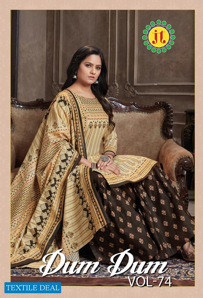 JT Dum Dum Vol-74 Wholesale Pure Cotton Printed Dress Material