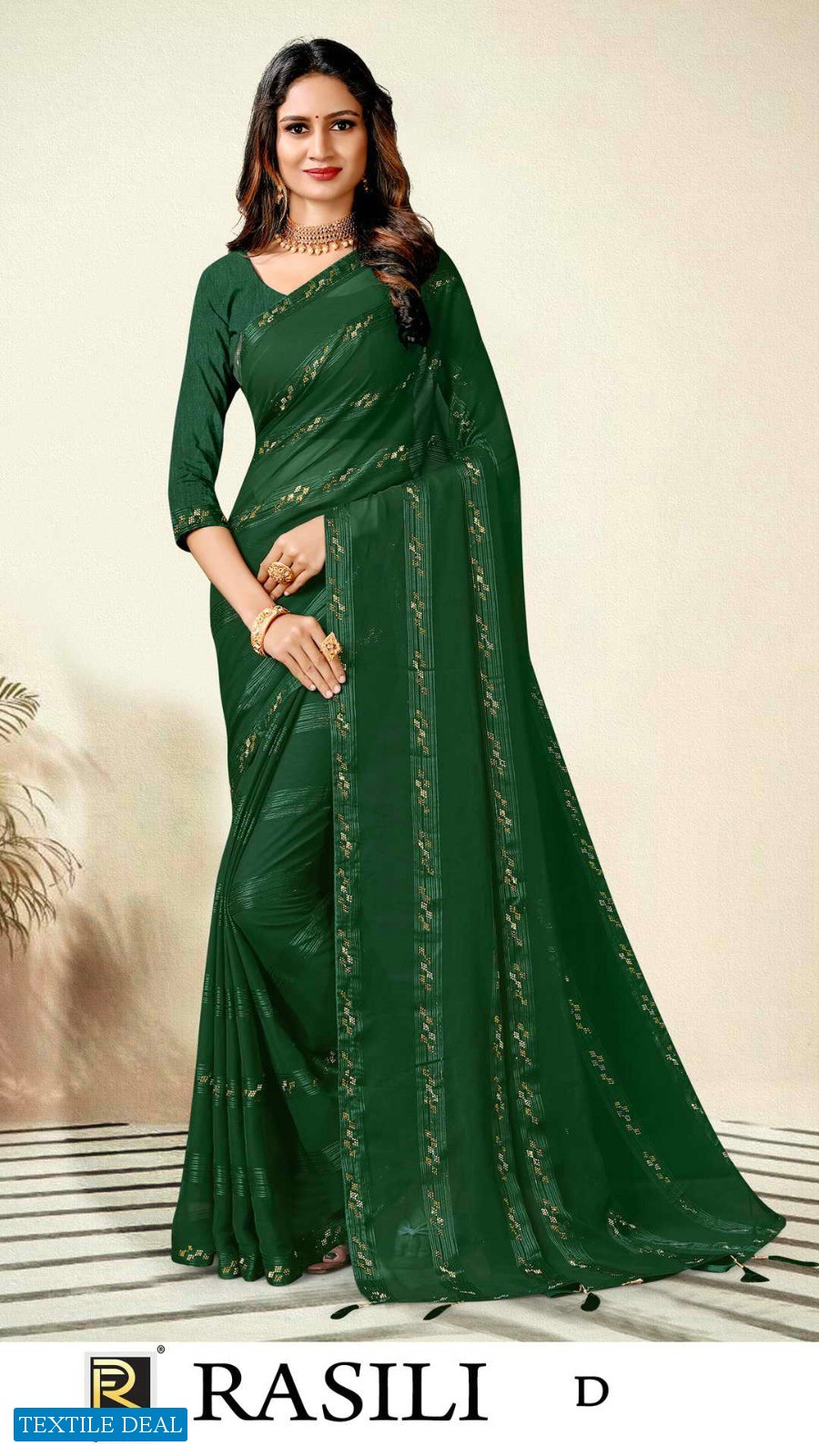 RASILI BY RANJNA SAREE DESIGNER BORDER SIROSKI DIAMOND PANEL SUPER HIT COLLECTION